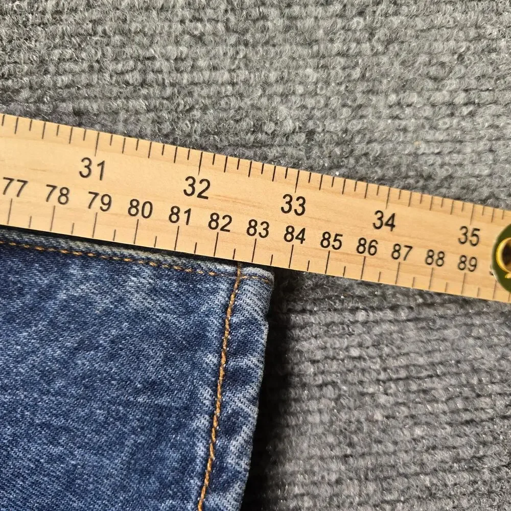 Levis 501 Jeans 36x34 (36x33) Blue Denim Straight Leg Button Fly Cotton Whisker